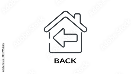 Back to home page line icon. Return button for UI design