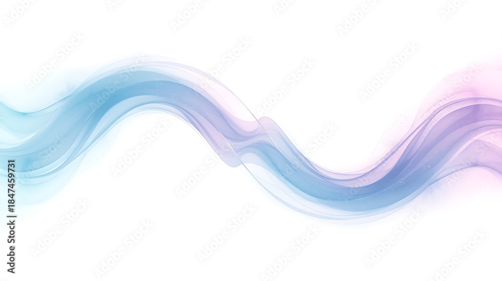 Naklejka premium A soft pastel infinity symbol crafted from misty energy and fine particle dust, featuring luminous gradients of light blue, cyan, lavender, and soft violet. It exhibits airy ethereal motion with delic