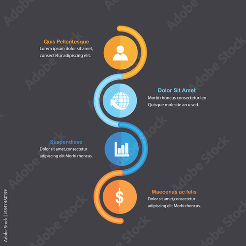 creative infographic elements with stylish symbols for business purpose