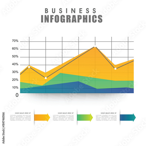 creative infographic elements with statistical graph on white background for your business