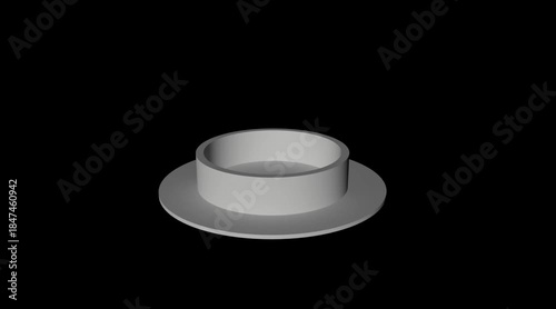 Three dimensional white ring shape isolated on transparent background