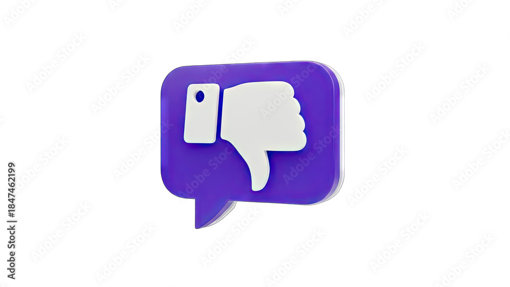 Fototapeta premium Dislike Icon in a Speech Bubble on White Background