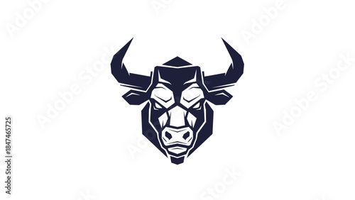 Symbol of Strength and Power A Fierce Bull's Head Icon
