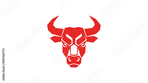 Bold Red Bull Head Logo Illustration