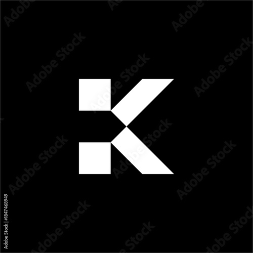 A solid, balanced Letter K with a professional feel. Ideal for corporate finance groups or premium real estate agencies.
