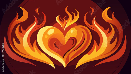 Vibrant heart of flames
