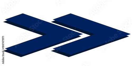 Blue arrow road sign colorful