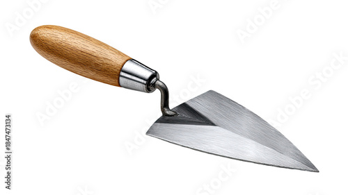 Trowel Isolated on White Background with Transparent Cutout for Gardening Construction Landscaping and Hand Tool Design Use
