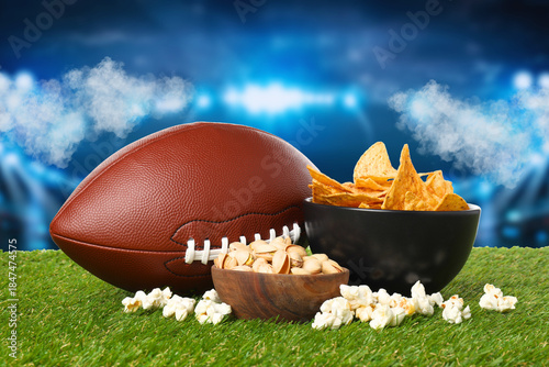 Fotografija Enjoy delicious snacks during the Super Bowl with friends