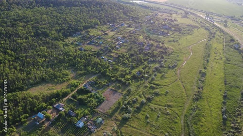 flying a drone above planes and forest