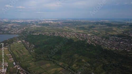 flying a drone above planes and forest