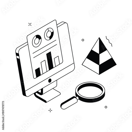 Take a look at this amazing isometric illustration of data report