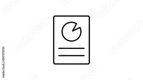 Green pie chart icon on a white background, representing data distribution visually.