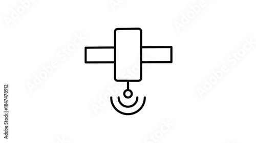 A wireless router featuring a prominent yellow antenna, designed for home or office internet connectivity.