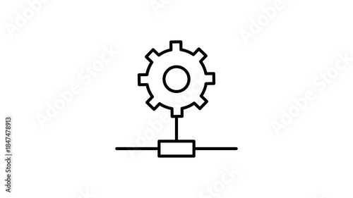 A gear wheel centered against a vibrant red and pink background, highlighting its mechanical design.