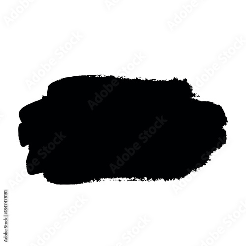 Isolated black 3d silhouette vector illustration of a paint brush creating an abstract world map outline of a country land mass over a white background