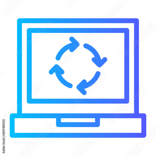  Laptop Recycling Symbol Icon