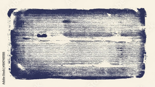 Distressed rectangular frame with grunge texture vintage blueprint background element for design isolated on cream paper