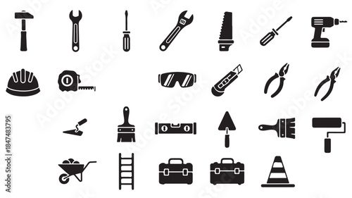 Construction Tools Icons Set