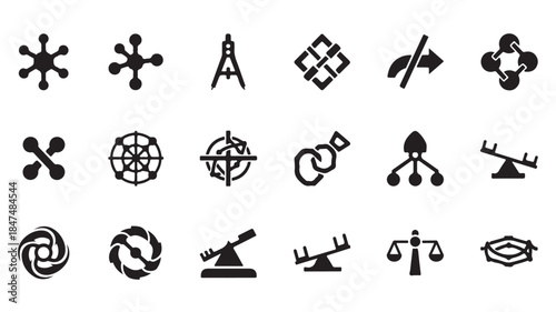 Black Icons on White Background