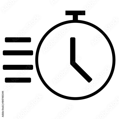 Fast time icon vector graphic with clock and arrow symbols for speed and efficiency