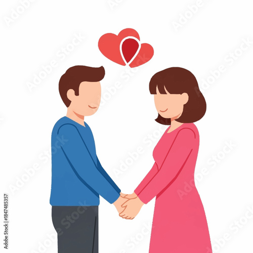 Man and woman holding hands together.