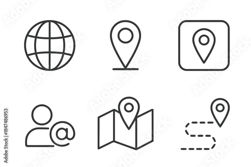 Contact Us Location Vector Icon Set For Website And Mobile Application