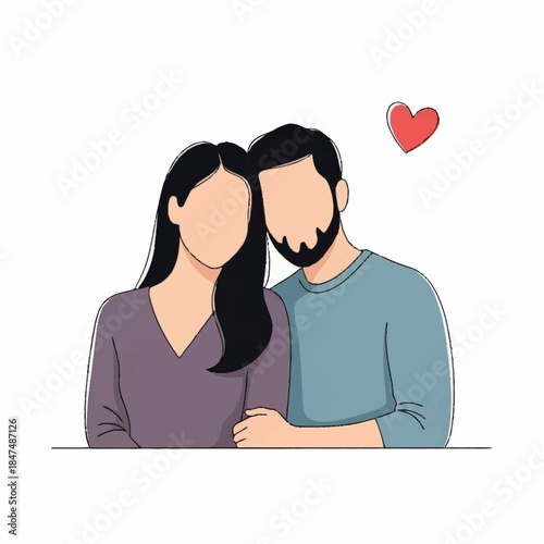 Loving Couple Embrace Together Feeling Happy.