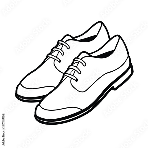 A vector illustration of a pair of new white leather sneakers and brown sport shoes isolated on a white background for fashion and walking style footwear