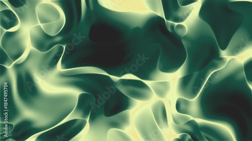 Abstract background green swirling liquid light pattern suitable for backgrounds, digital art, presentations, and artistic projects with a modern aesthetic.