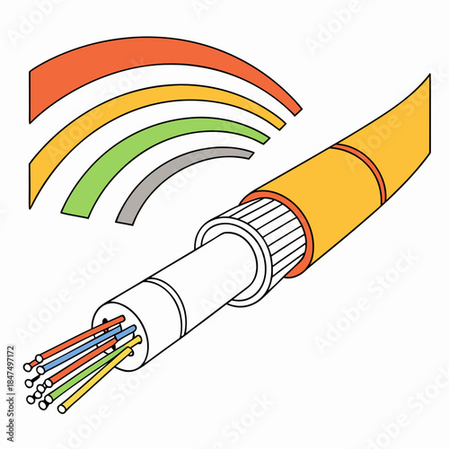 Fiber Optic Cable with Wi Fi Signal wifi signal internet connectivity