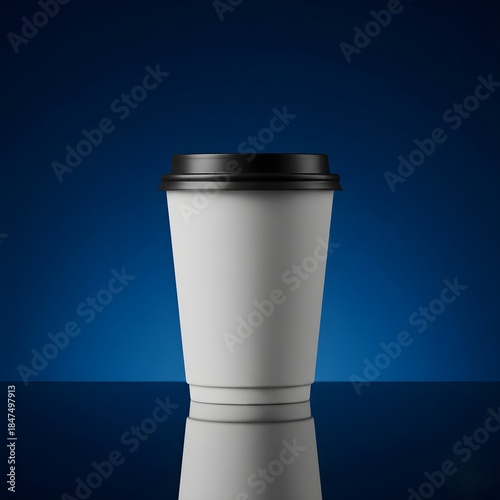 coffee cup on blue background