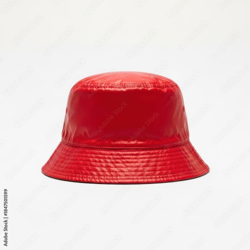 Fototapeta premium Red bucket hat isolated on white background