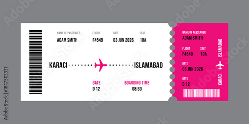 airline ticket design Vector illustration.