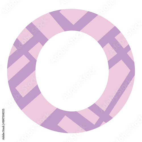 Geometric donut frame in purple pink perfect for labels, badges, and modern colorful digital illustrations.
