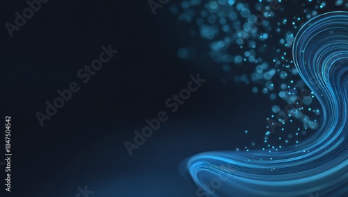 Abstract flowing lines and particles illustration for digital background design