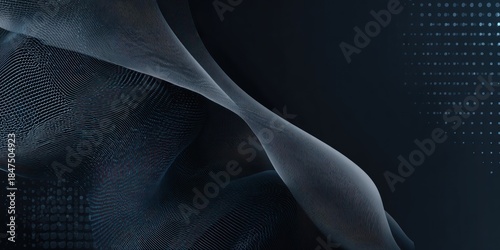 Abstract flowing lines graphic design with digital mesh background