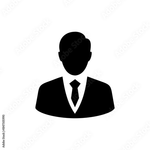 Stylized portrait of senior executive expressing strength authority and corporate experience Vector illustration