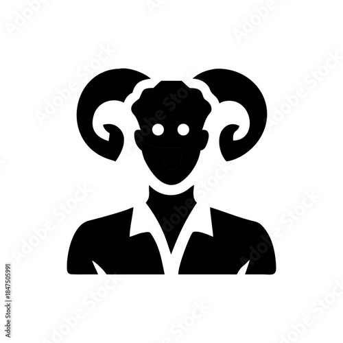 Corporate team leader portrait with ram inspired symbolism highlighting bold leadership Vector illustration