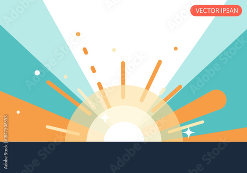 Bright and hopeful sunrise illustration for New Year 2026, symbolizing new beginnings and fresh opportunities against a vibrant sky