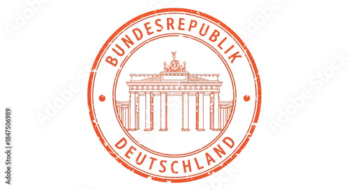 Brandenburg Gate stamp represents the Federal Republic of Germany.