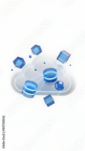 Cloud Computing Storage Data Transfer Concept.