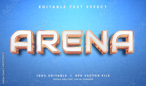 arena 3d vector text effect with modern style