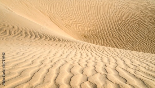 Fototapeta Naklejka Na Ścianę i Meble -  Close-up of undulating sand dunes in a vast, arid landscape