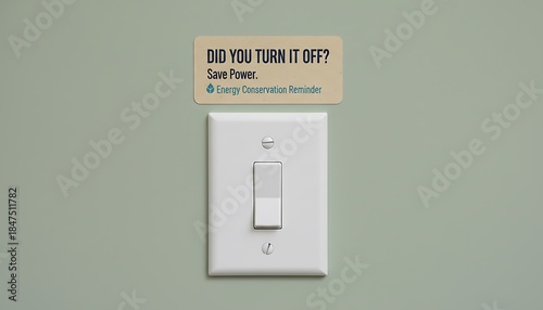 Light Switch Reminder Note Save Power Turn It Off.