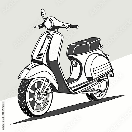 Black and white scooter vehicle transportation motor scooter