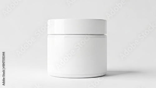 Wallpaper Mural Blank White Cosmetic Jar Mockup Isolated on Light Gray Background Product Packaging Presentation.jpg Torontodigital.ca