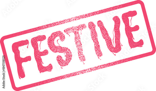 Authentic Pink FESTIVE Stamp Mark for Spreading Holiday Cheer and Joy