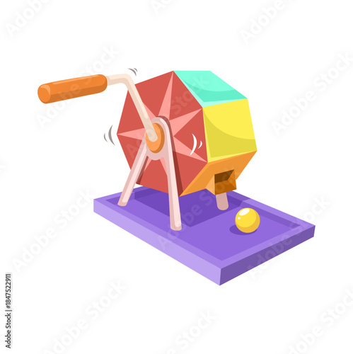 Japanese Lottery Wheel (Garapon) Illustration Vector