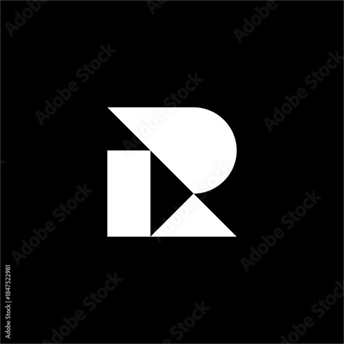 A unique, abstract R combining curves and angles. Great for modern interior design or high-end furniture manufacturing.